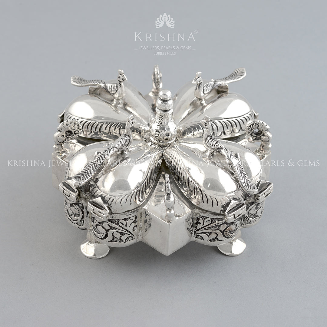 Silver Pan Daan Box - Krishna Jewellers Pearls and Gems