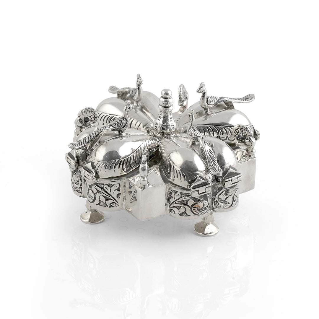 Silver Pan Daan Box - Krishna Jewellers Pearls and Gems