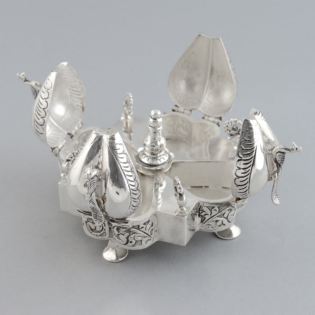Silver Pan Daan Box - Krishna Jewellers Pearls and Gems