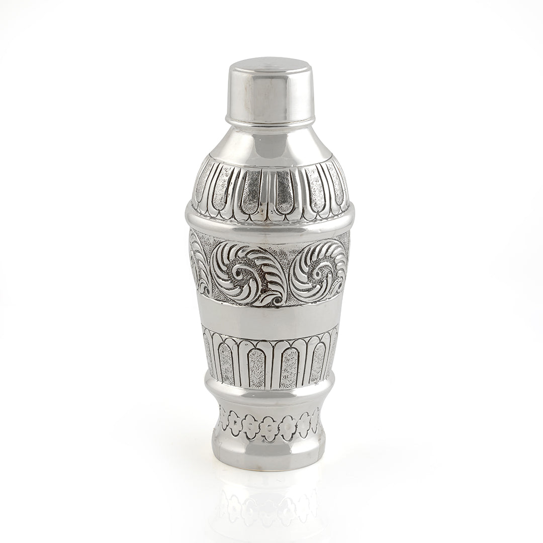 Silver Water Bottle with Floral Motif - Krishna Jewellers Pearls and Gems