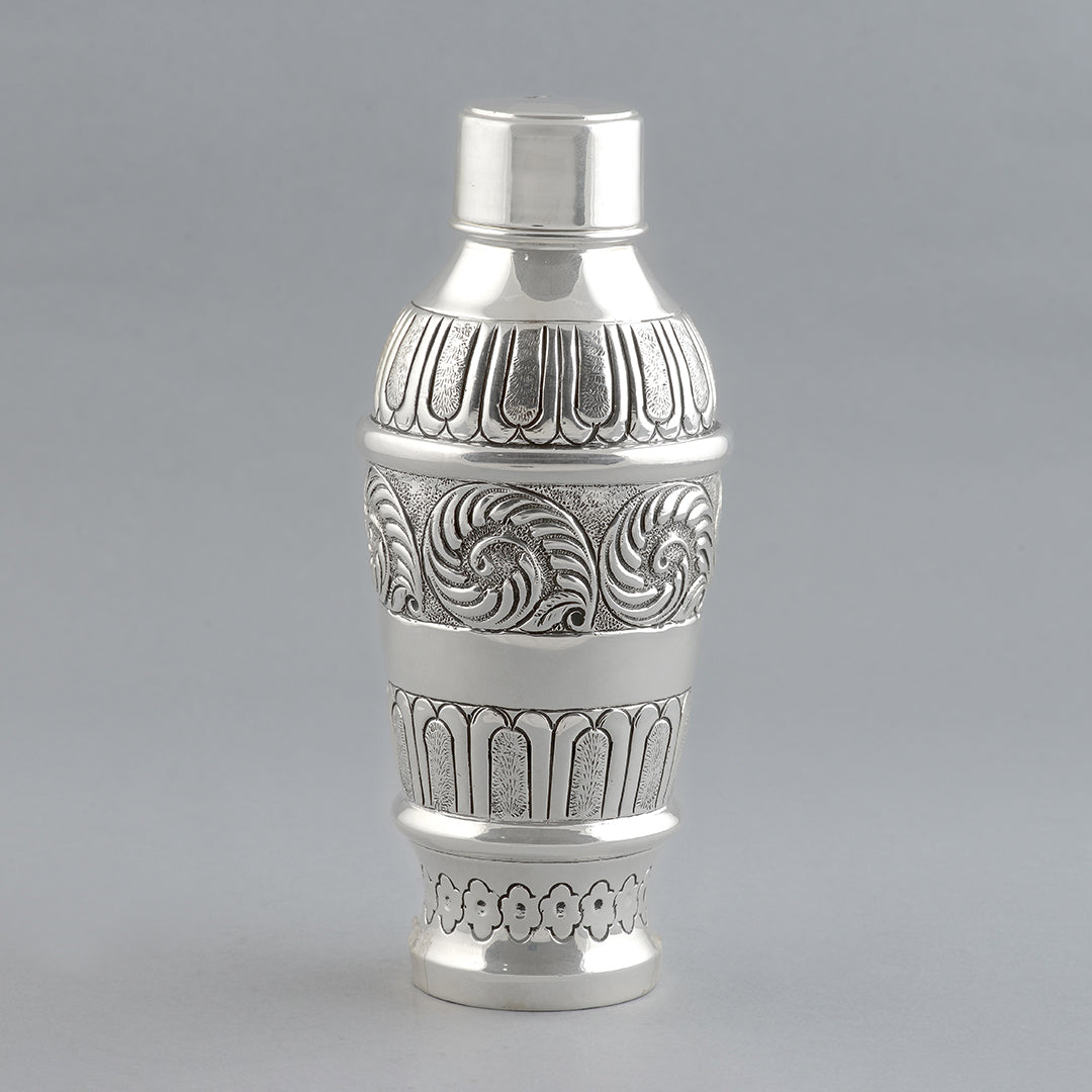 Silver Water Bottle with Floral Motif - Krishna Jewellers Pearls and Gems