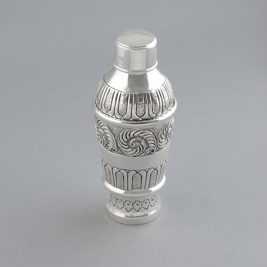 Silver Water Bottle with Floral Motif - Krishna Jewellers Pearls and Gems