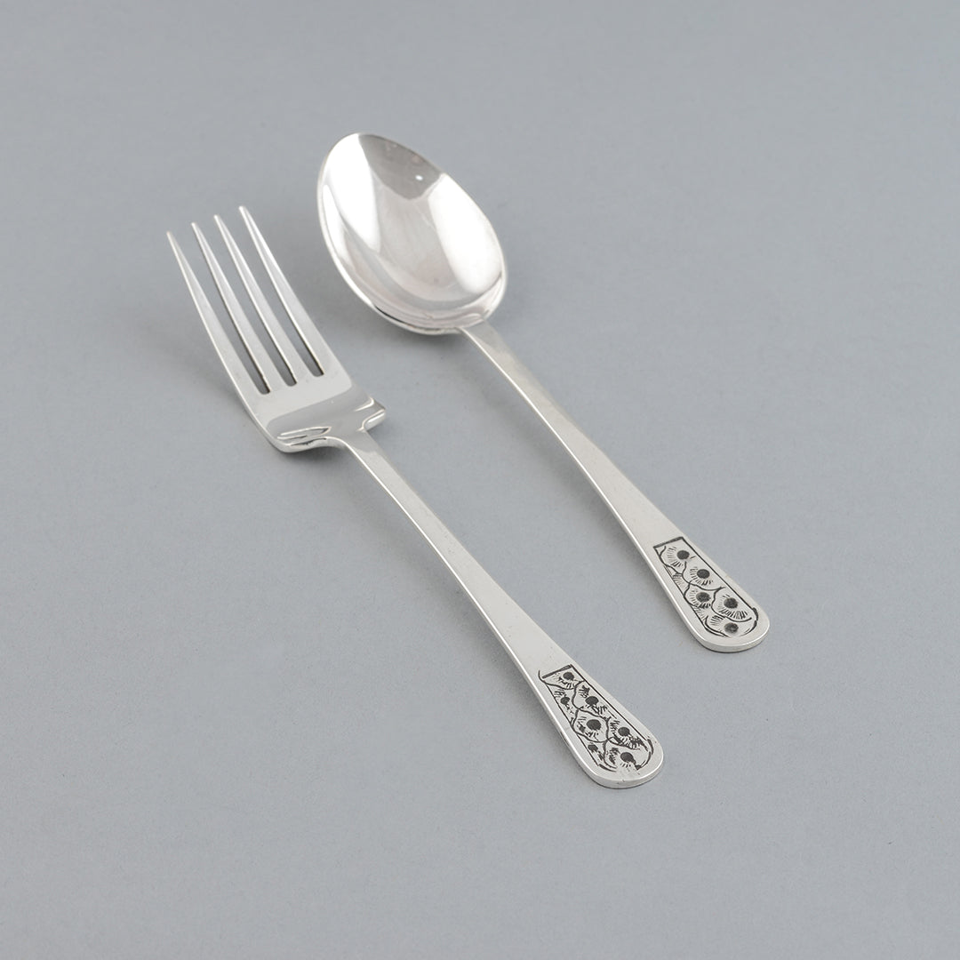 92.5 Silver Dinner Set Plate - Krishna Jewellers Pearls and Gems