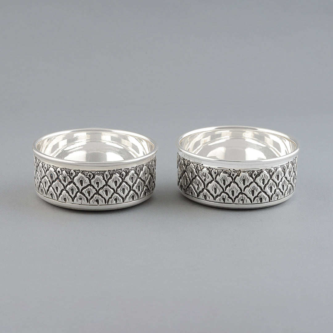 Silver Floral Design Dinner Set - Krishna Jewellers Pearls and Gems