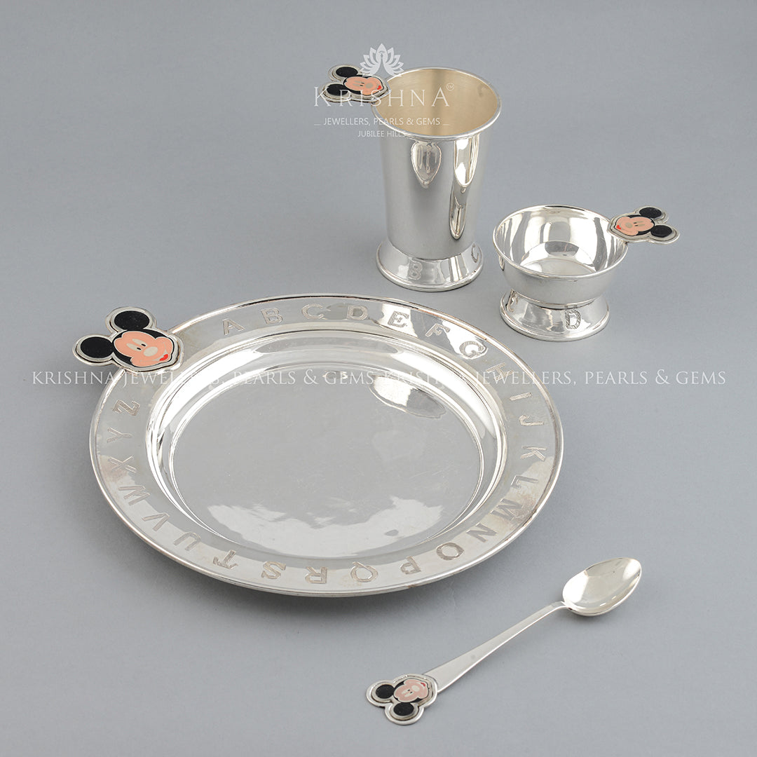 Silver Baby Dinner Set - Krishna Jewellers Pearls and Gems