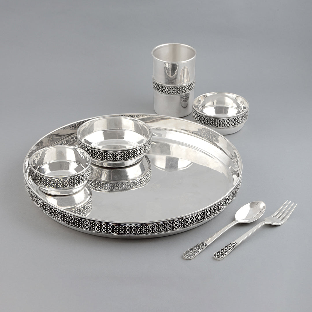 92.5 Silver Dinner Set - Krishna Jewellers Pearls and Gems