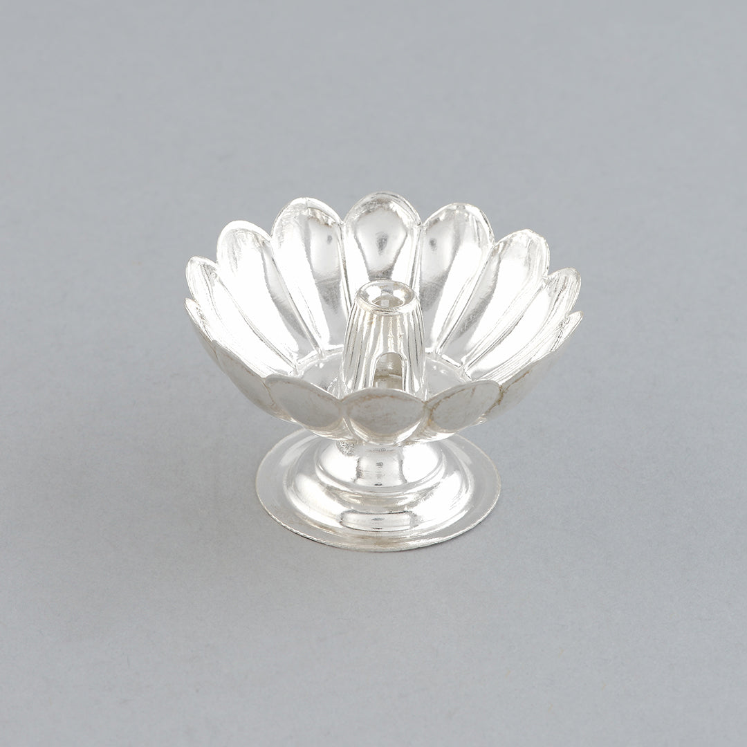 Lotus style deepam stand - Krishna Jewellers Pearls and Gems