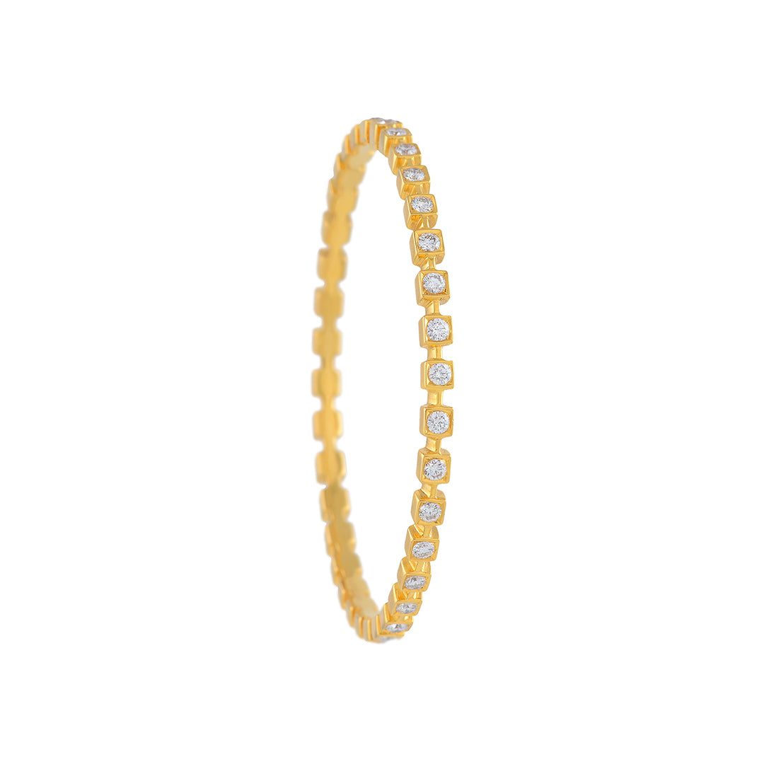 Classy Single Line Diamond Bangle Sets - Krishna Jewellers Pearls and Gems