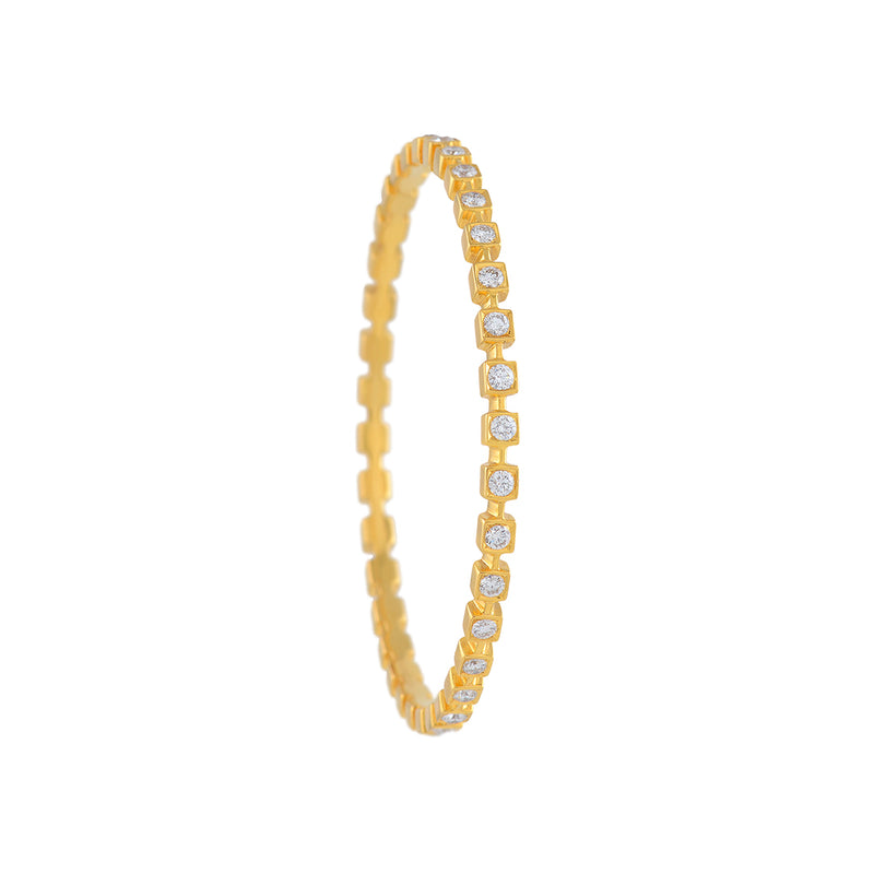 Classy Single Line Diamond Bangle Sets
