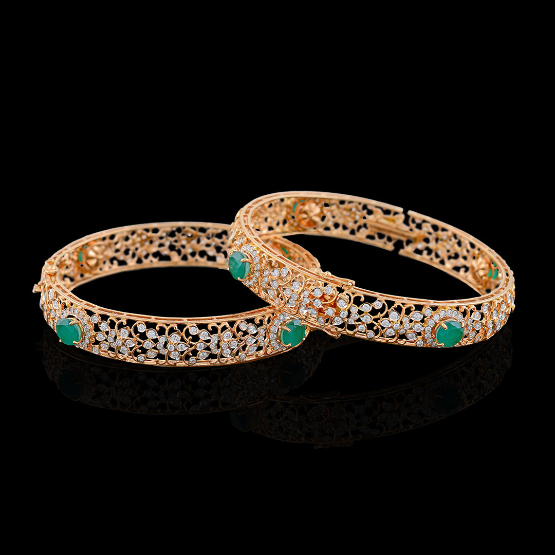 Regal Diamond Bangles Set - Krishna Jewellers Pearls and Gems