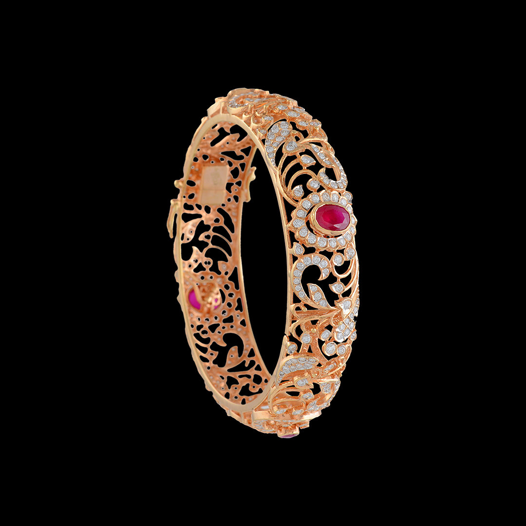 Queenly Diamond Bangle Design - Krishna Jewellers Pearls and Gems