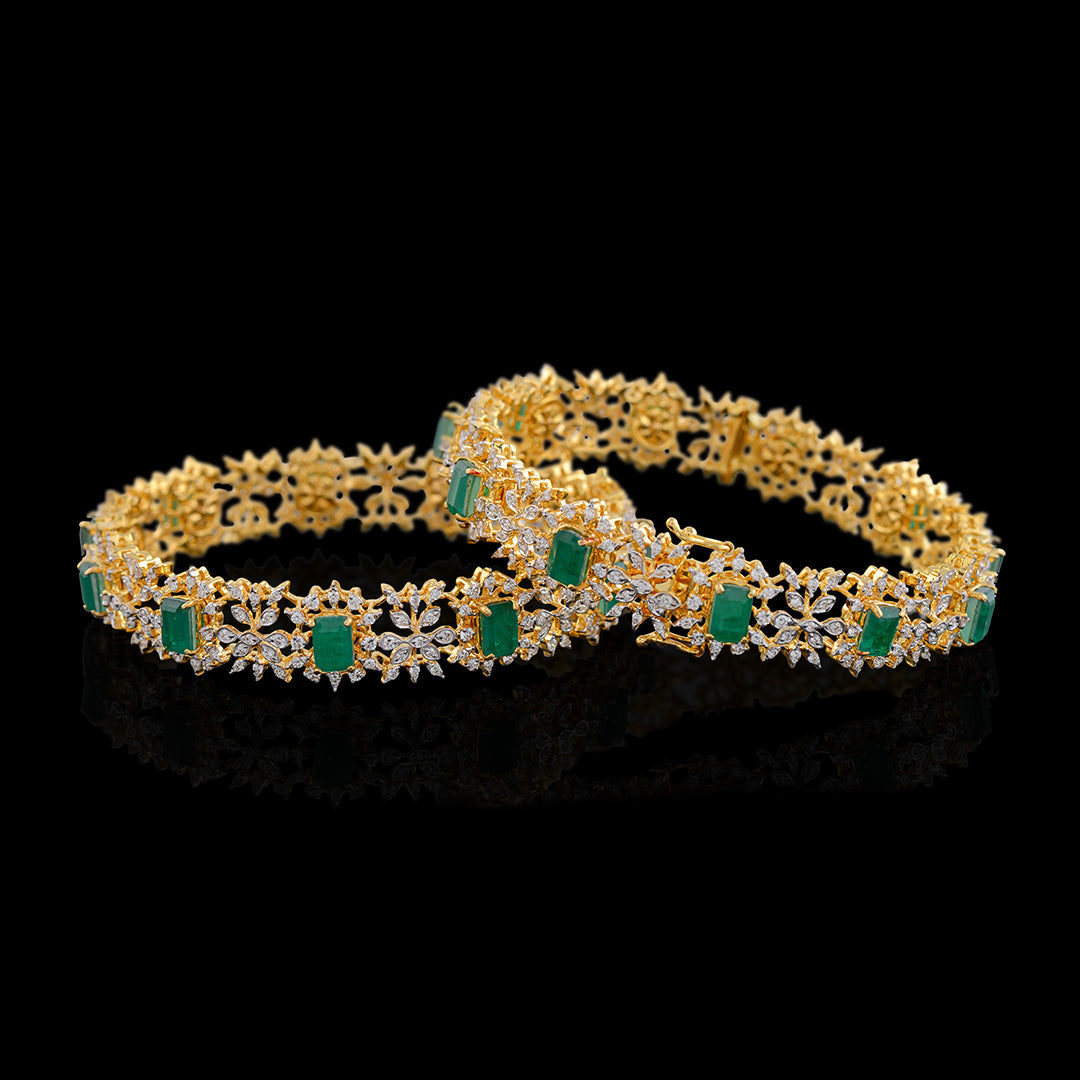 Cavalier Diamond Bangle Sets - Krishna Jewellers Pearls and Gems