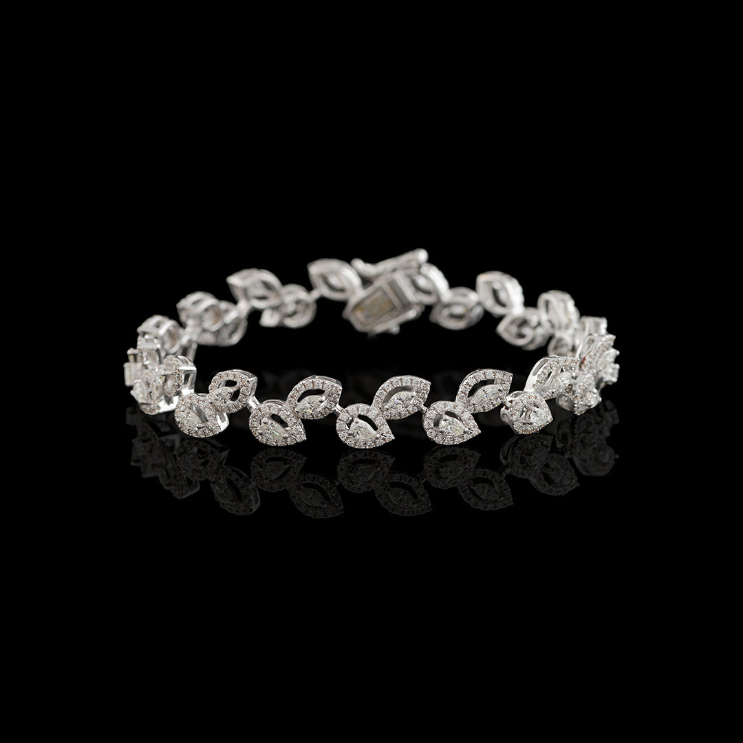 Leaf design diamond bracelet - Krishna Jewellers Pearls and Gems