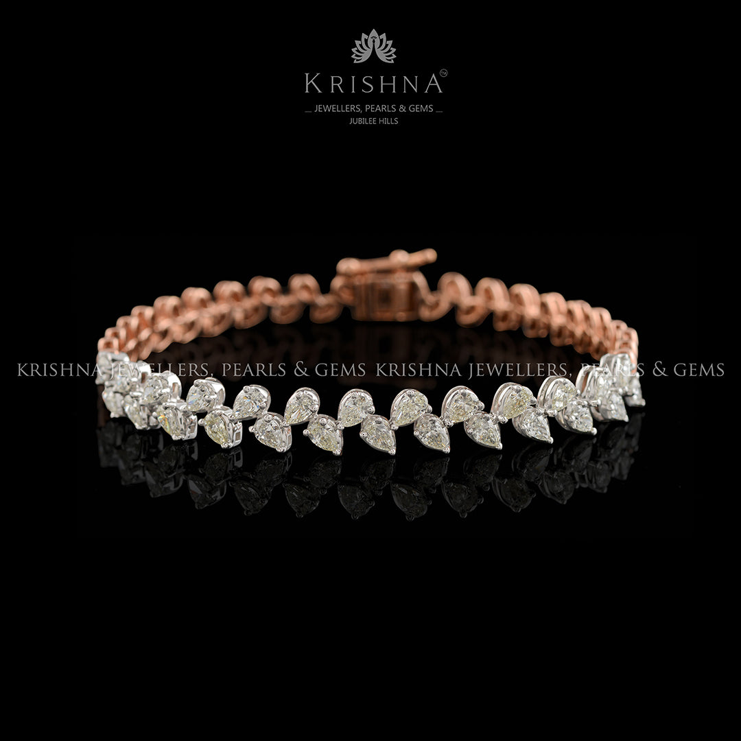 Zig Zag tennis diamond bracelet - Krishna Jewellers Pearls and Gems