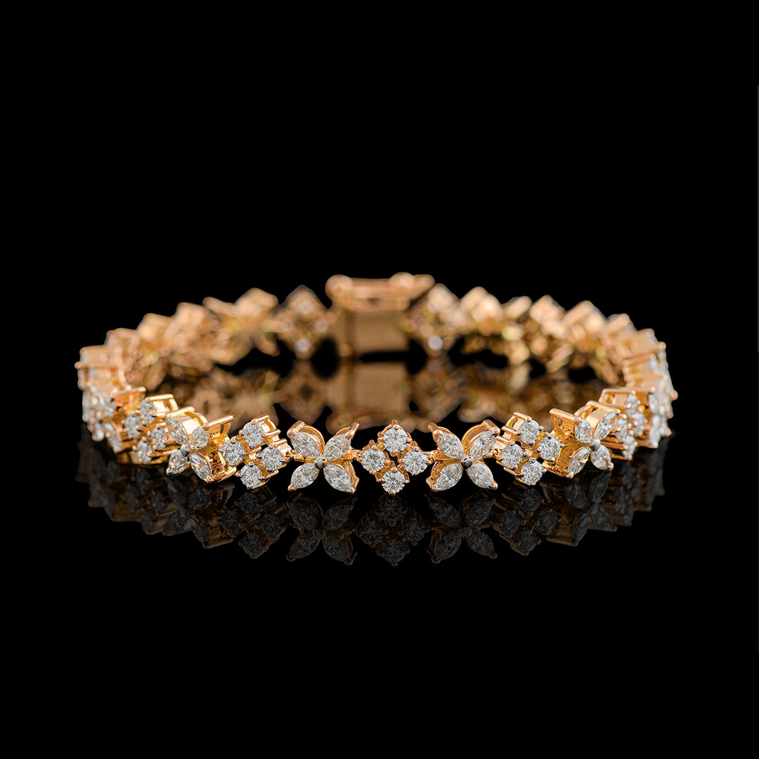 Floral diamond bracelet - Krishna Jewellers Pearls and Gems