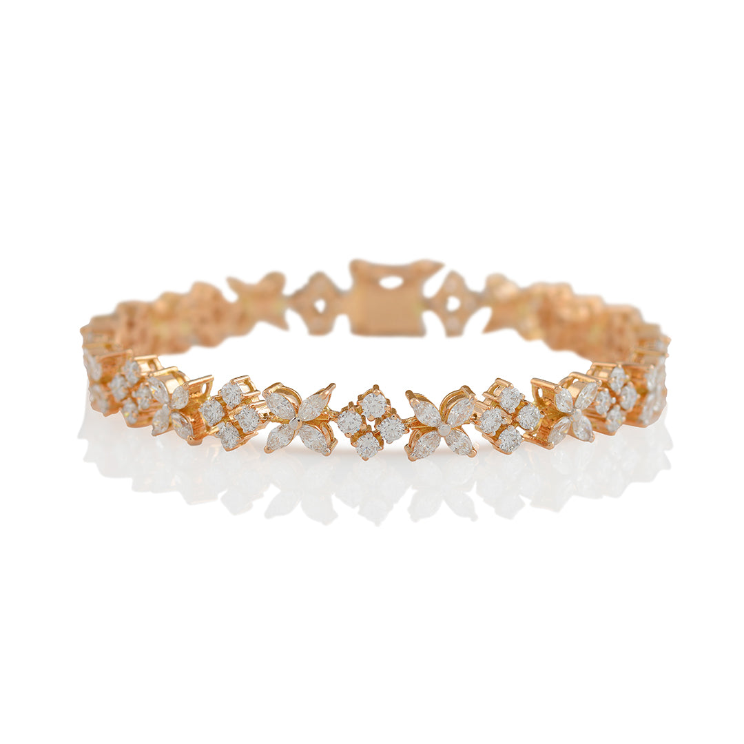 Floral diamond bracelet - Krishna Jewellers Pearls and Gems