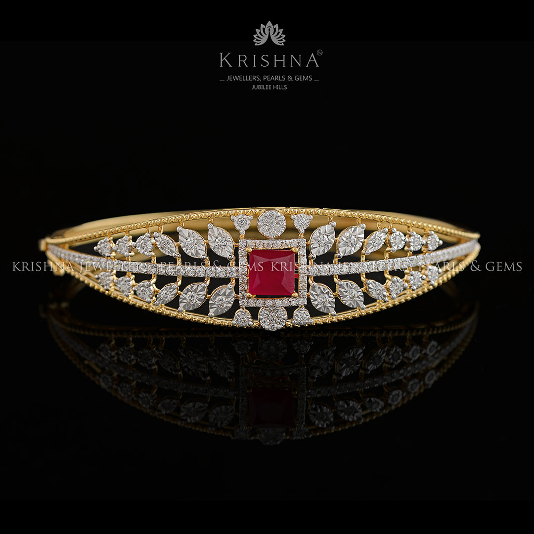 Branch and Leaf Diamond Bracelet - Krishna Jewellers Pearls and Gems