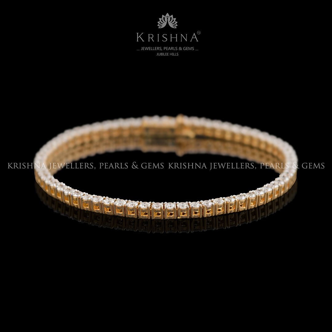 Classic diamond tennis bracelet - Krishna Jewellers Pearls and Gems