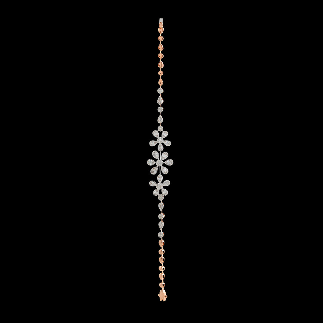Flower Diamond Tennis Bracelet - Krishna Jewellers Pearls and Gems