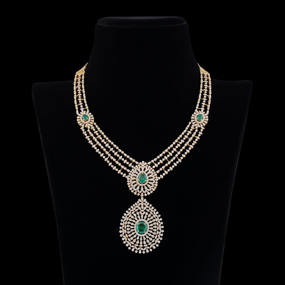 4 Layerd Diamond Haram - Krishna Jewellers Pearls and Gems