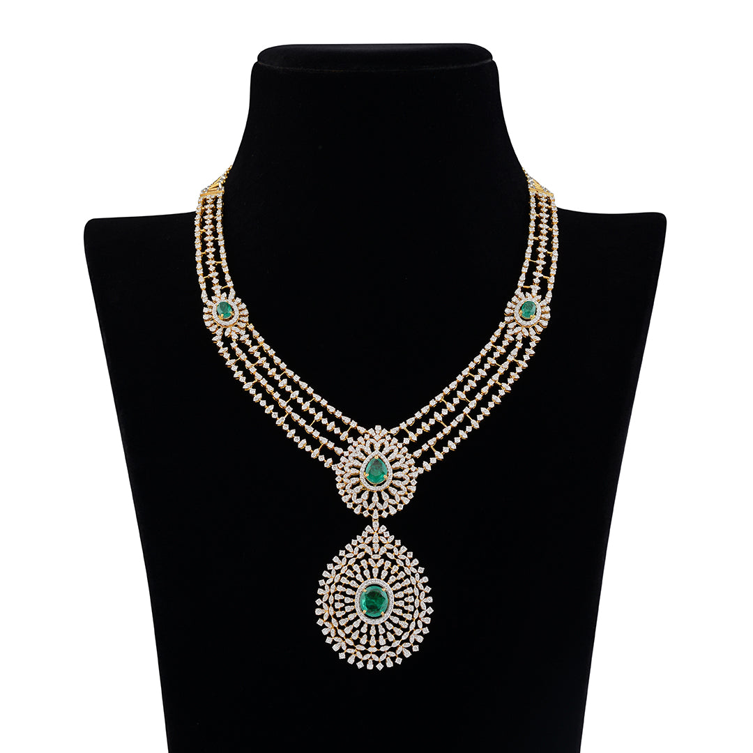 4 Layerd Diamond Haram - Krishna Jewellers Pearls and Gems