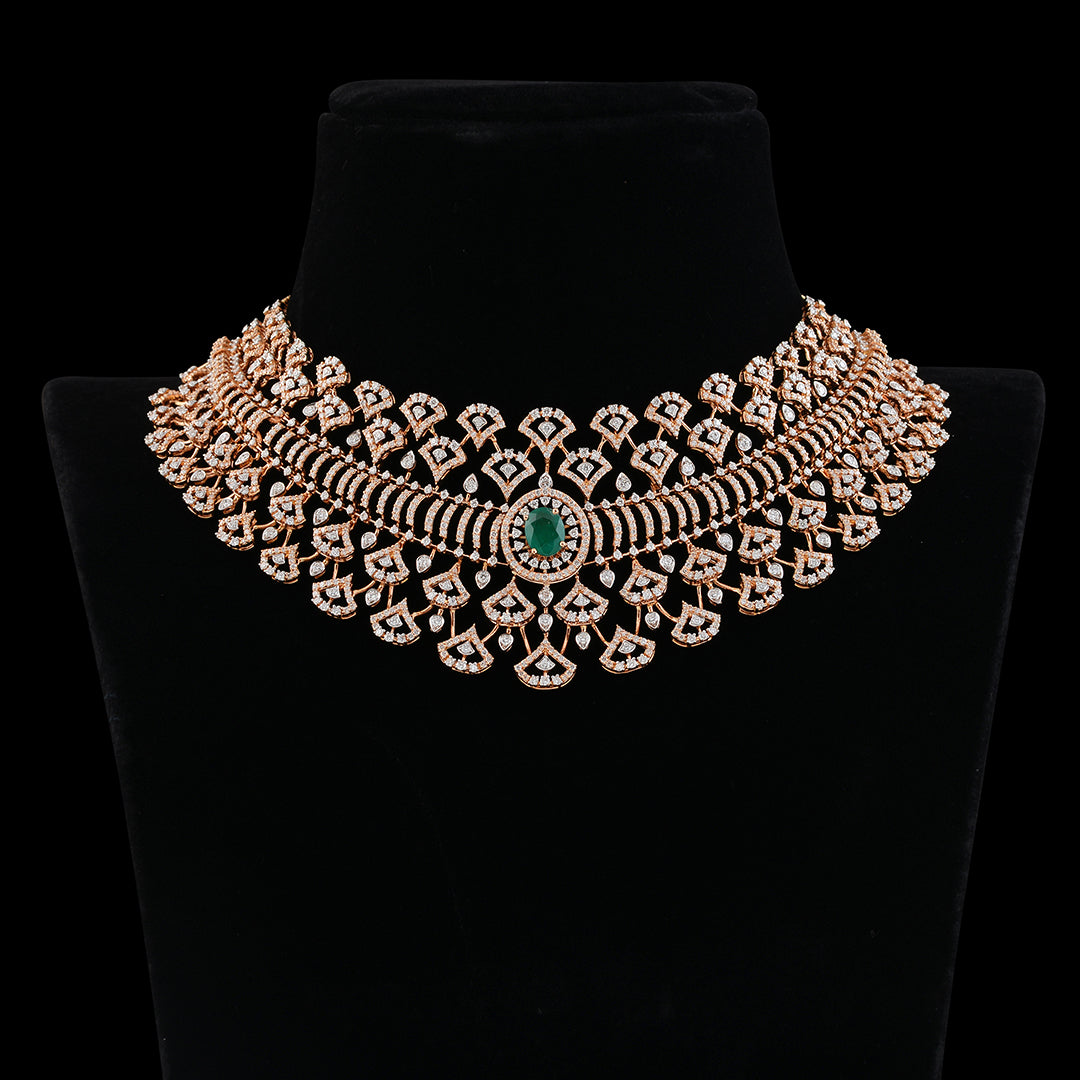 pear shaped Diamond ruby choker - Krishna Jewellers Pearls and Gems