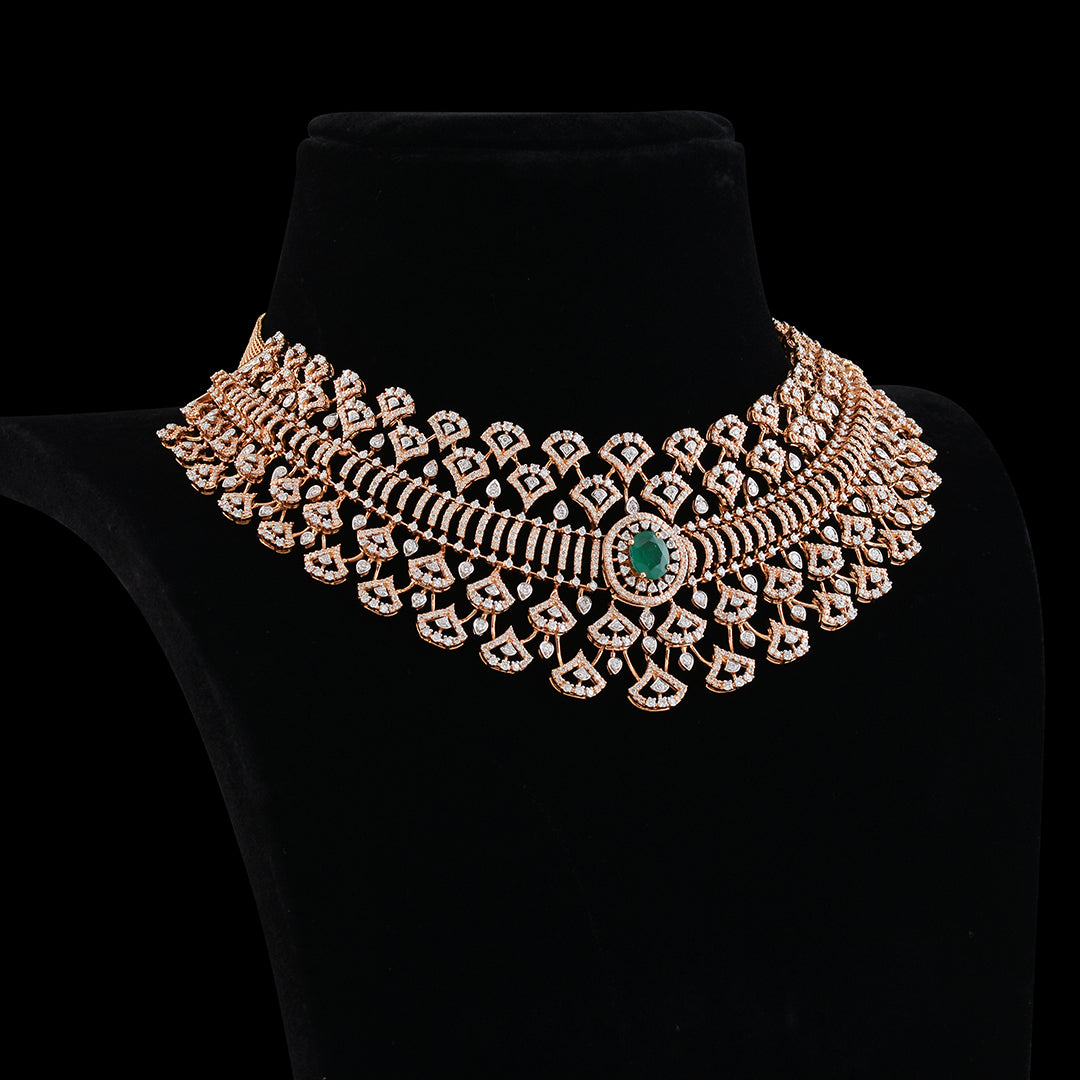 pear shaped Diamond ruby choker - Krishna Jewellers Pearls and Gems