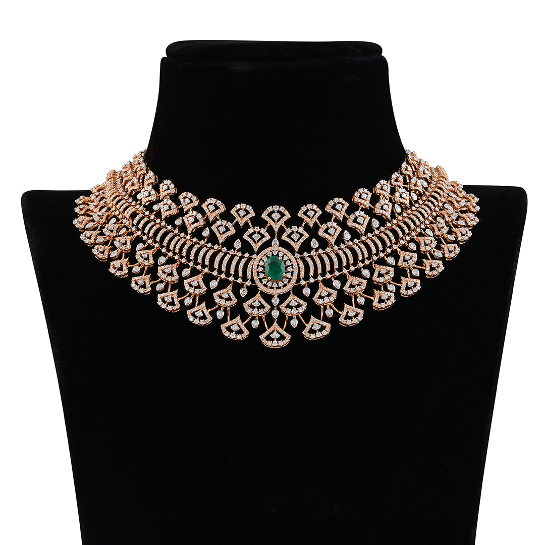 pear shaped Diamond ruby choker - Krishna Jewellers Pearls and Gems