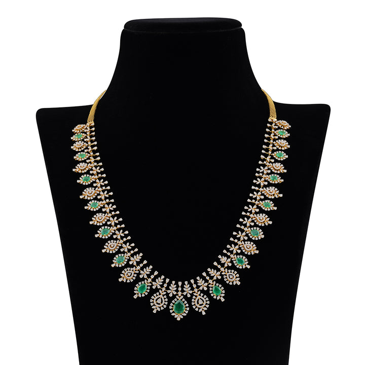 Pear shaped diamond emerald haar - Krishna Jewellers Pearls and Gems