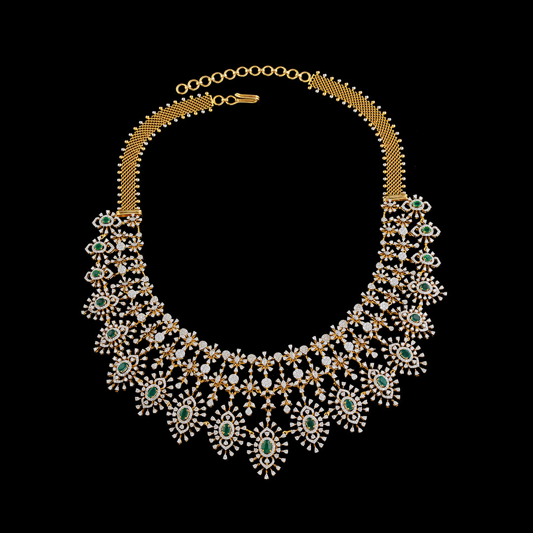 Pear shaped diamond choker necklace - Krishna Jewellers Pearls and Gems