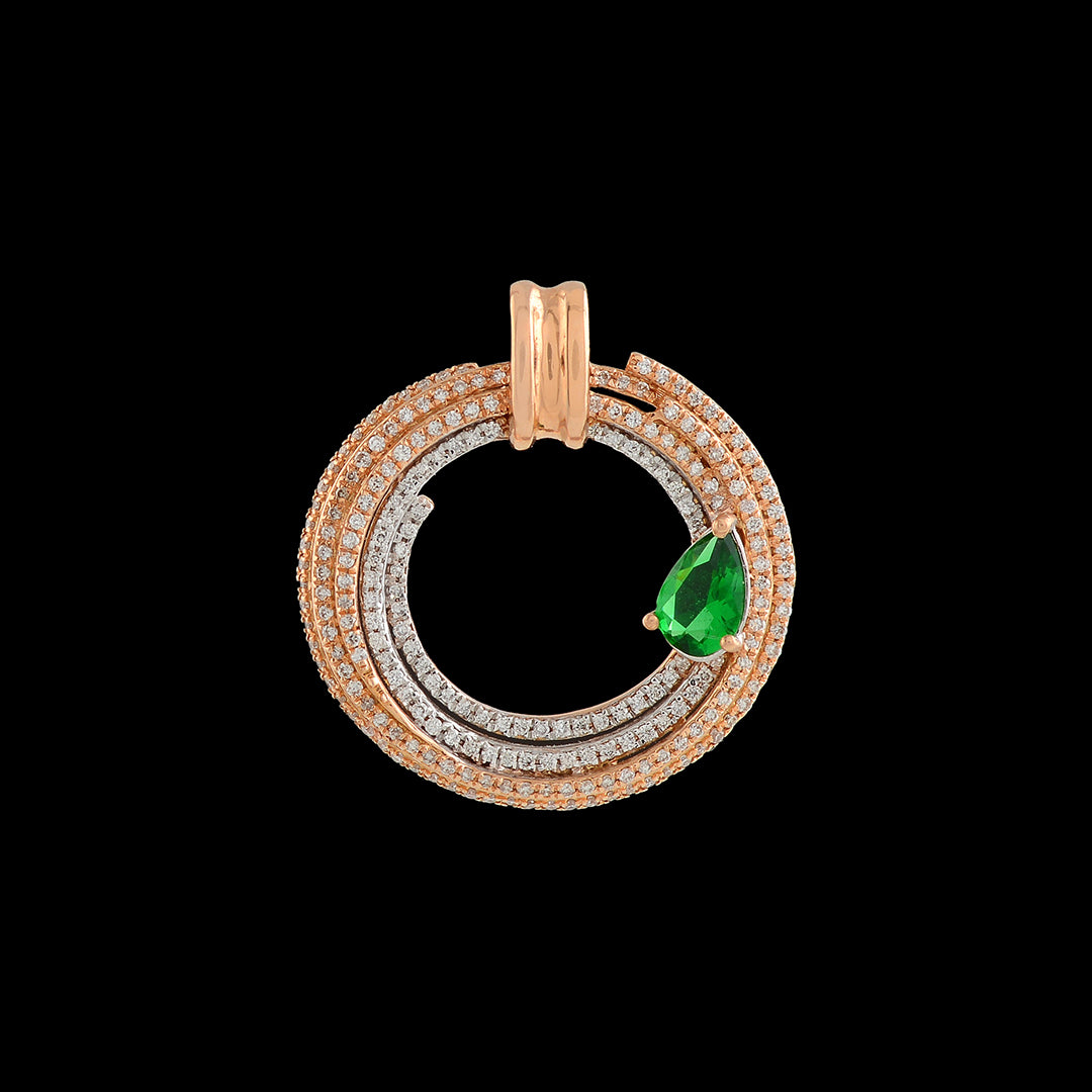 Multi Circle Diamond Pendant - Krishna Jewellers Pearls and Gems