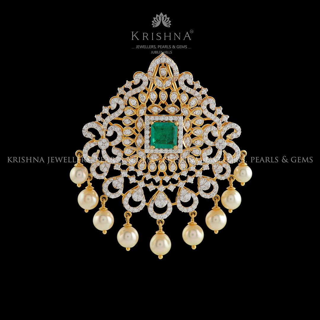Posy Diamond Pendant - Krishna Jewellers Pearls and Gems