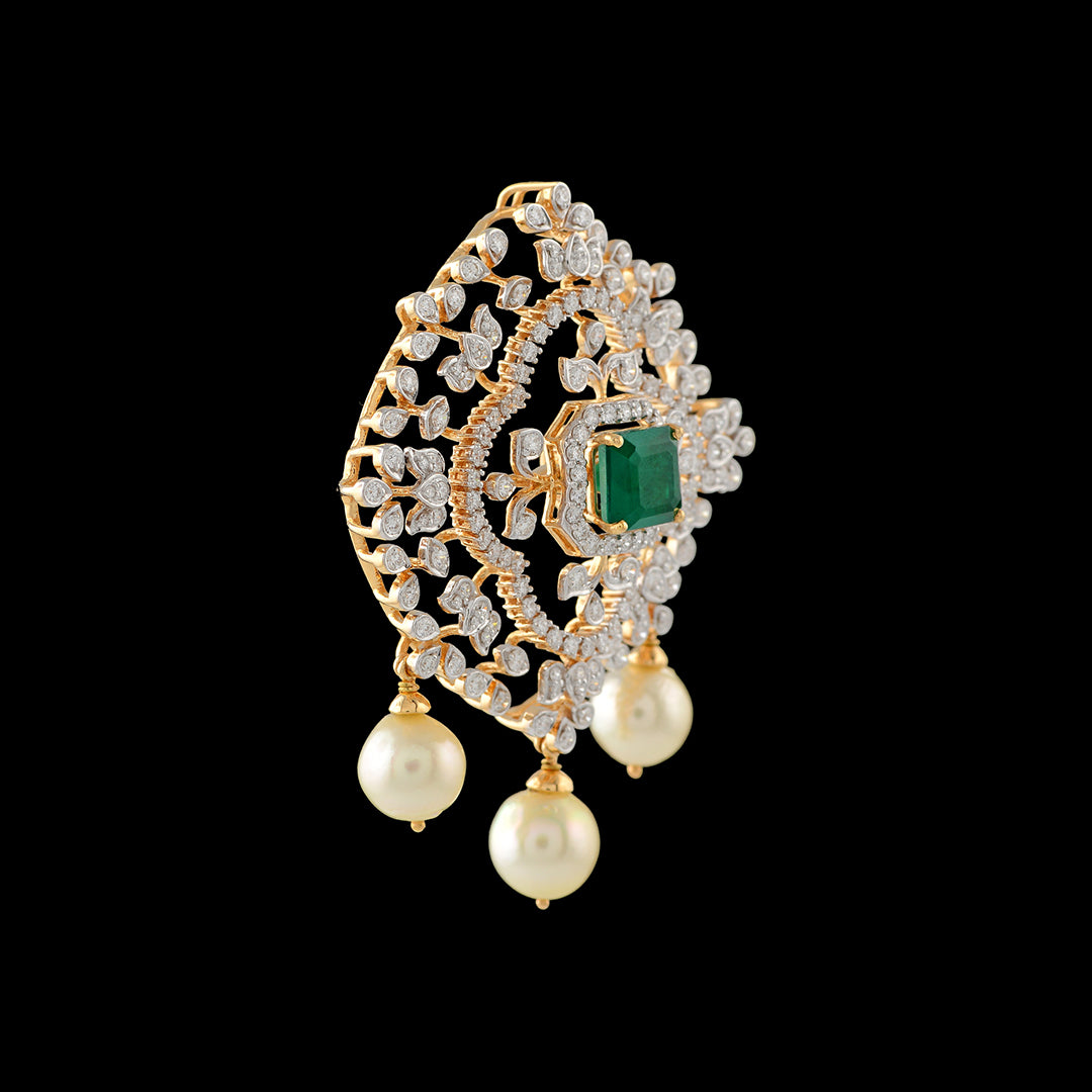Lotus Diamond Pendant - Krishna Jewellers Pearls and Gems