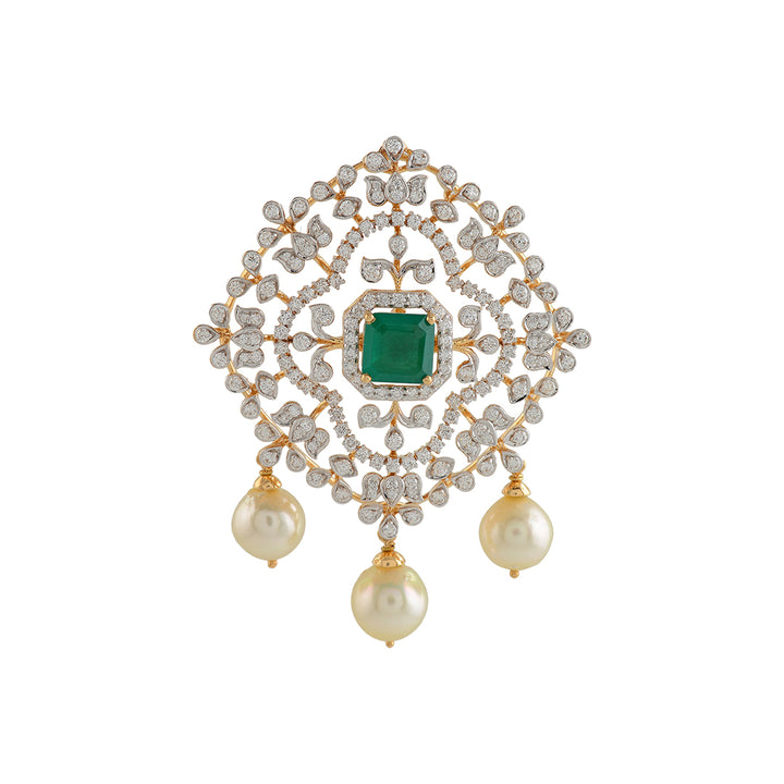 Lotus Diamond Pendant - Krishna Jewellers Pearls and Gems