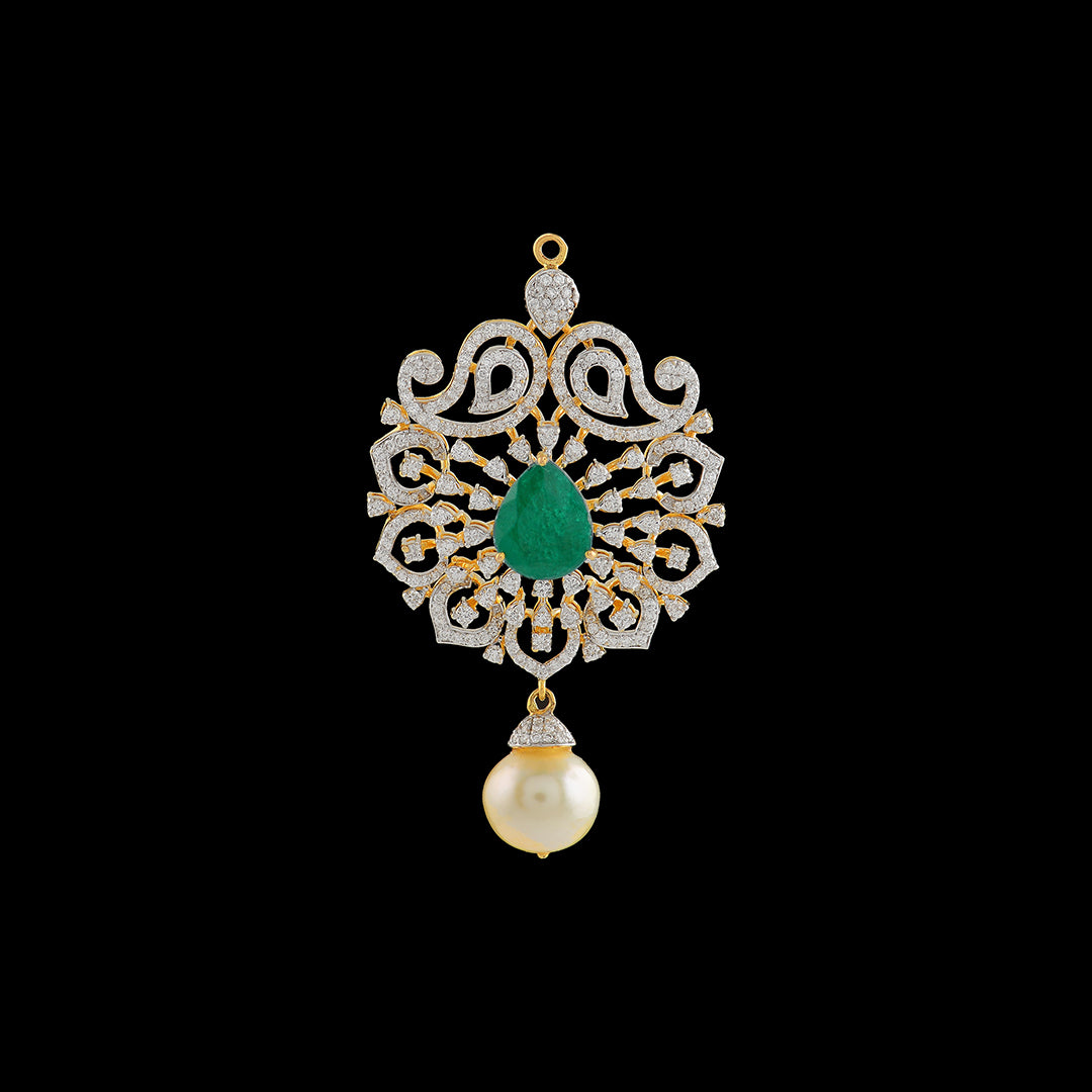 Mango Diamond Pendant - Krishna Jewellers Pearls and Gems