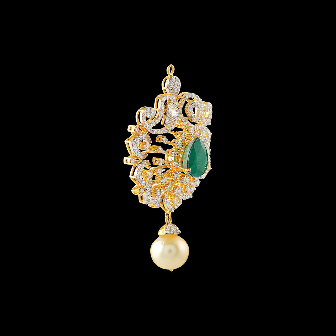 Mango Diamond Pendant - Krishna Jewellers Pearls and Gems