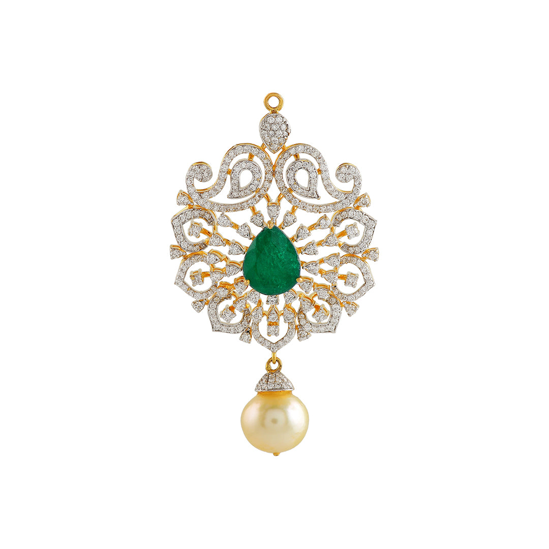 Mango Diamond Pendant - Krishna Jewellers Pearls and Gems