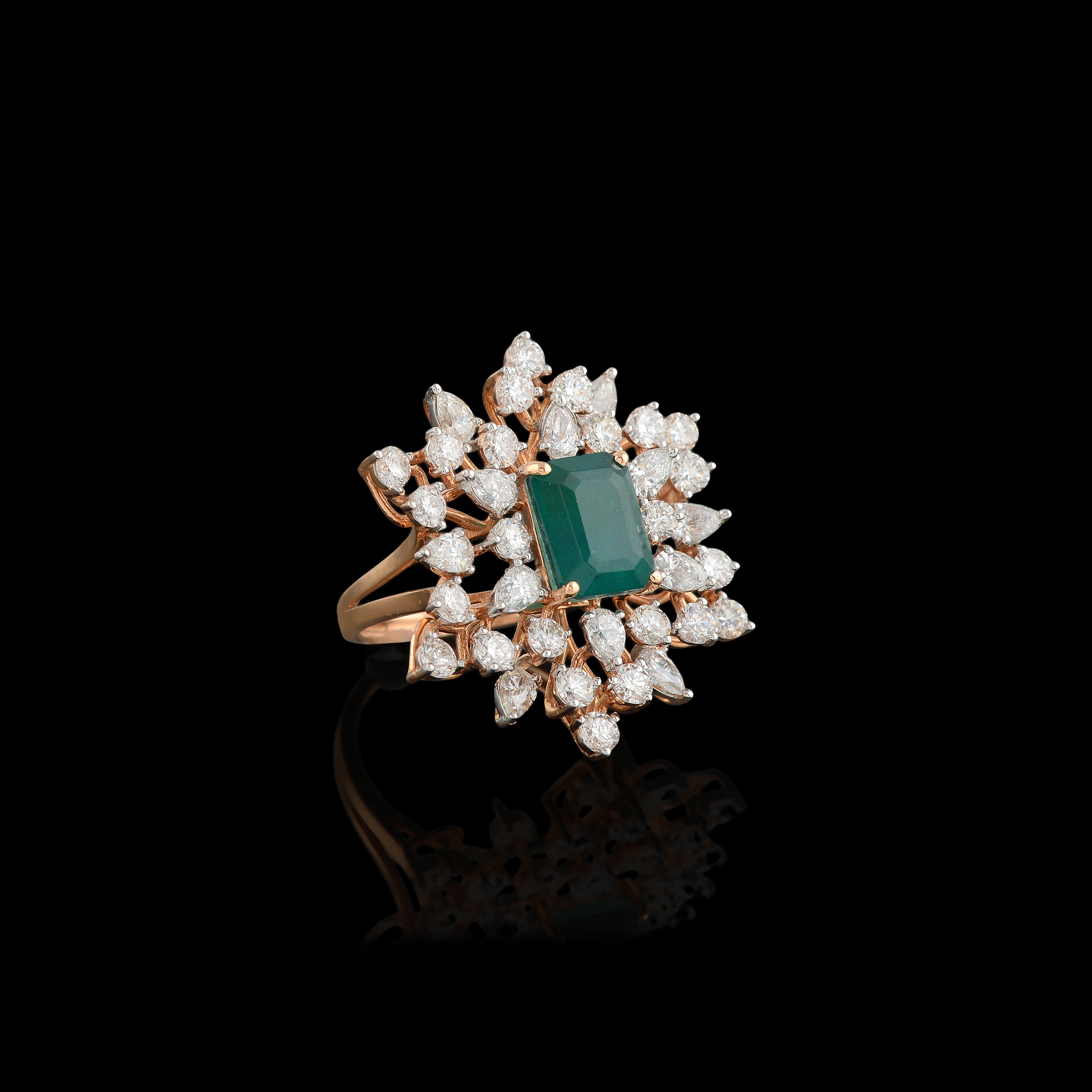 Flower Diamond Ring - Krishna Jewellers Pearls and Gems