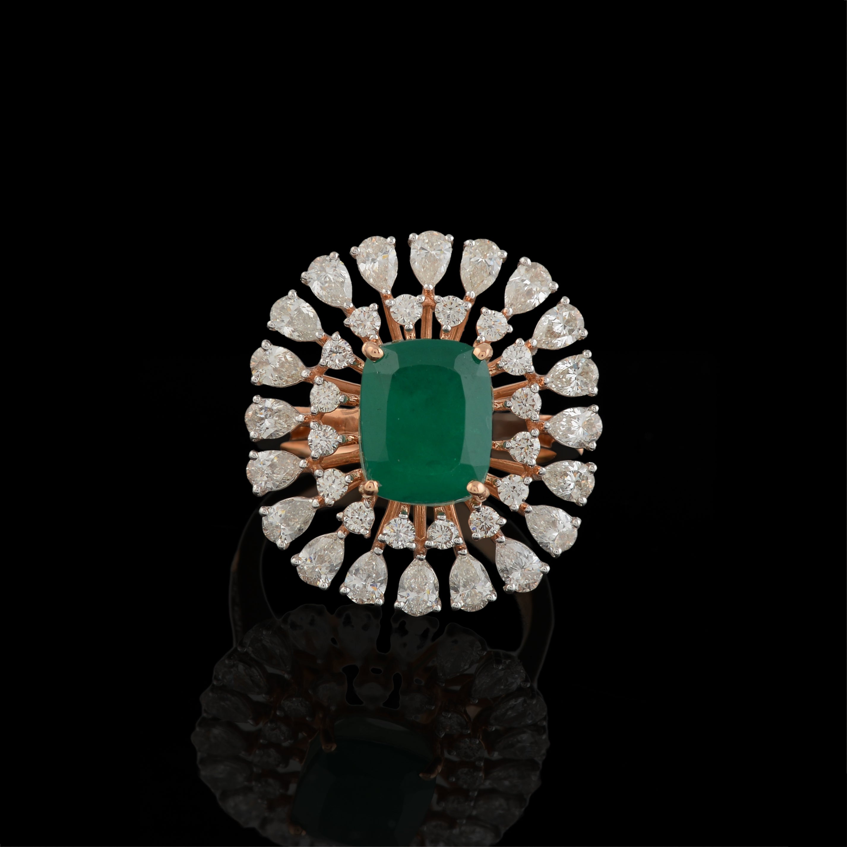 Sunflower Diamond Ring - Krishna Jewellers Pearls and Gems