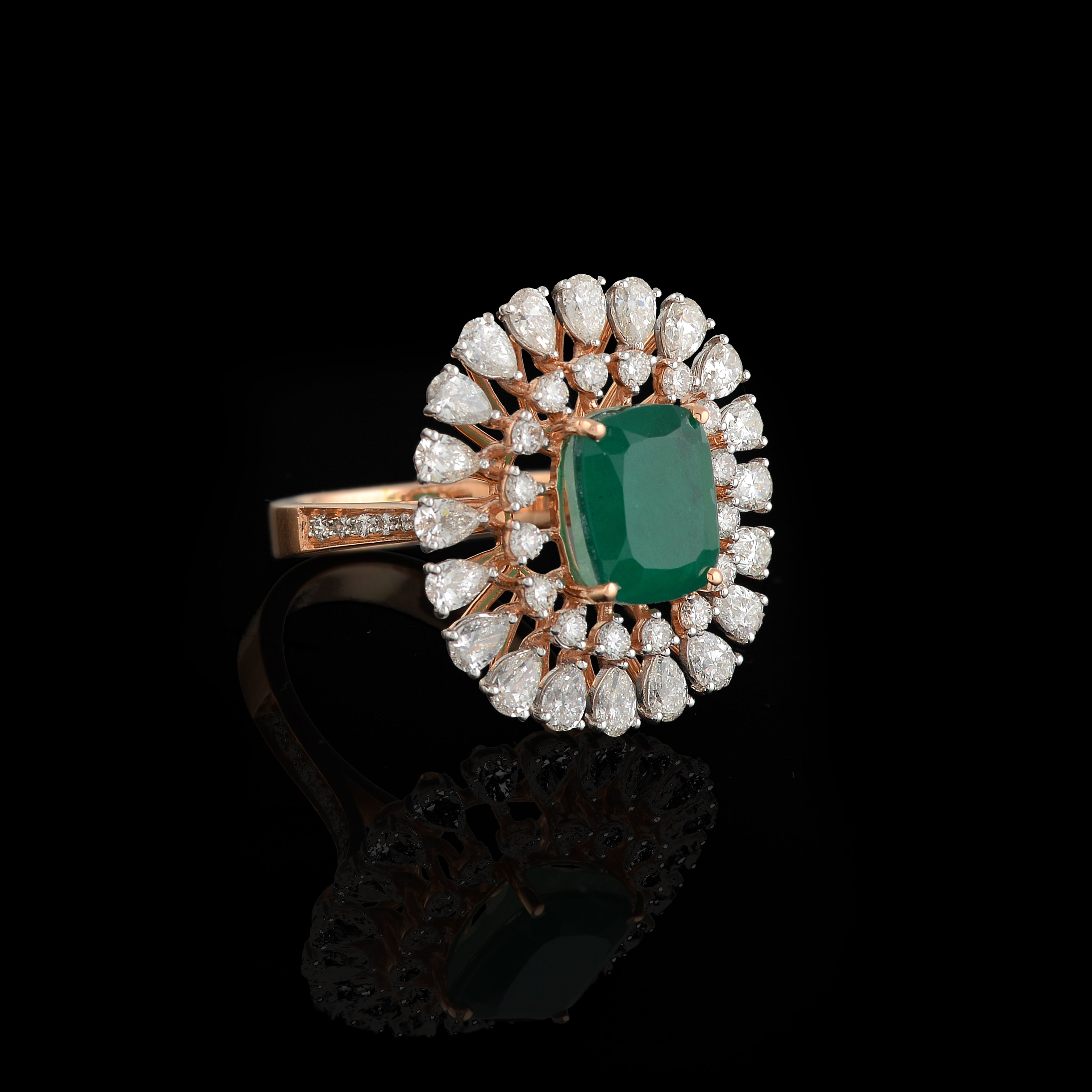 Sunflower Diamond Ring - Krishna Jewellers Pearls and Gems