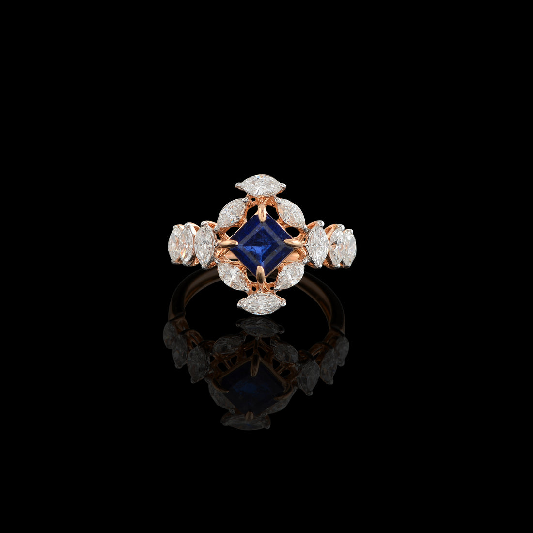 Rose Gold Pearl diamond Ring - Krishna Jewellers Pearls and Gems