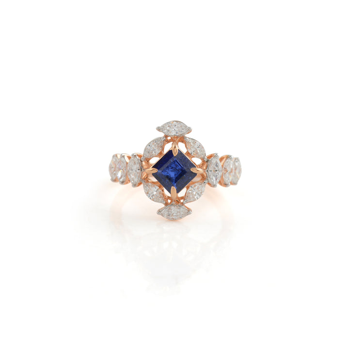 Rose Gold Pearl diamond Ring - Krishna Jewellers Pearls and Gems