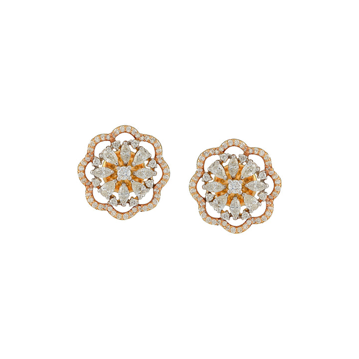 Posy Diamond Studs - Krishna Jewellers Pearls and Gems