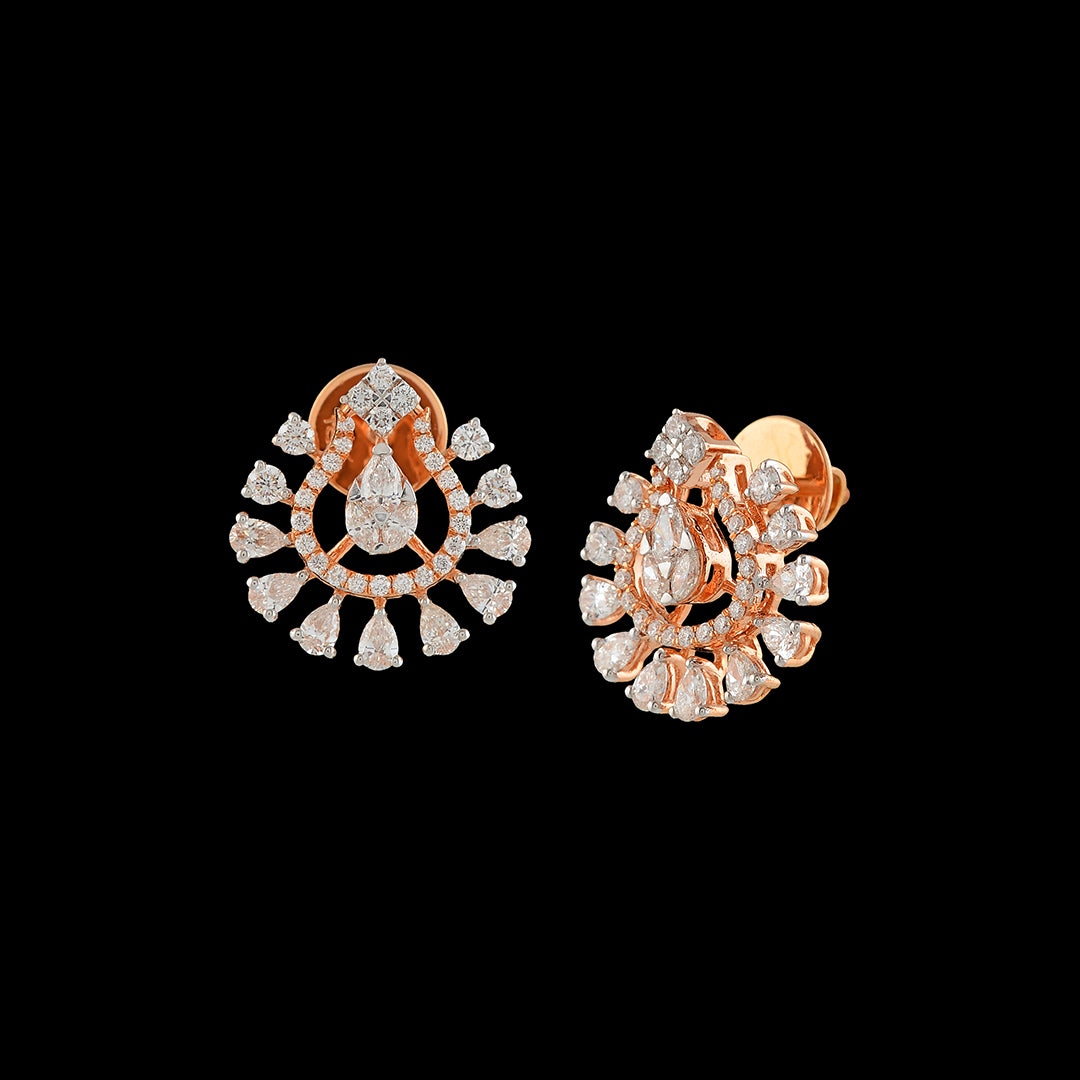 Flower Drops Diamond Earrings - Krishna Jewellers Pearls and Gems
