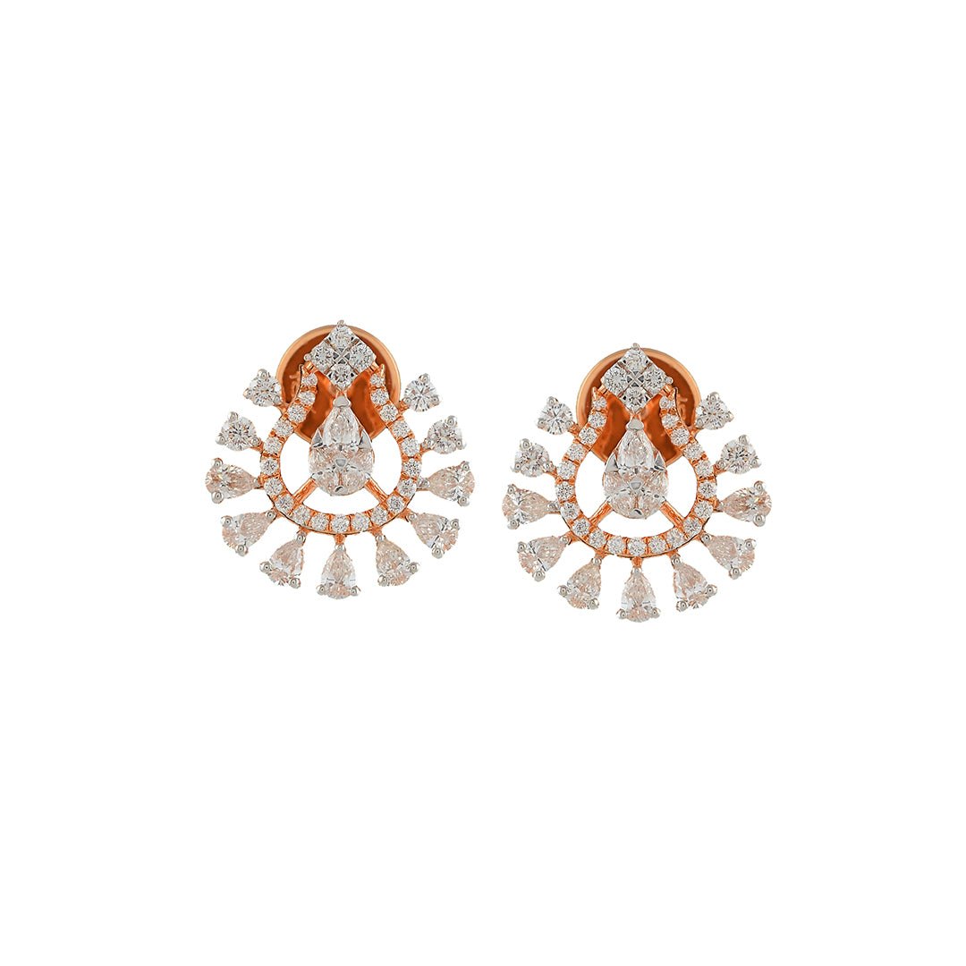 Flower Drops Diamond Earrings - Krishna Jewellers Pearls and Gems