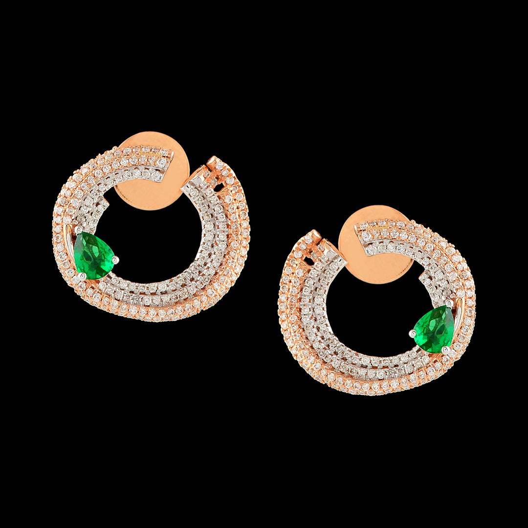 Open Curve Diamond Earrings - Krishna Jewellers Pearls and Gems