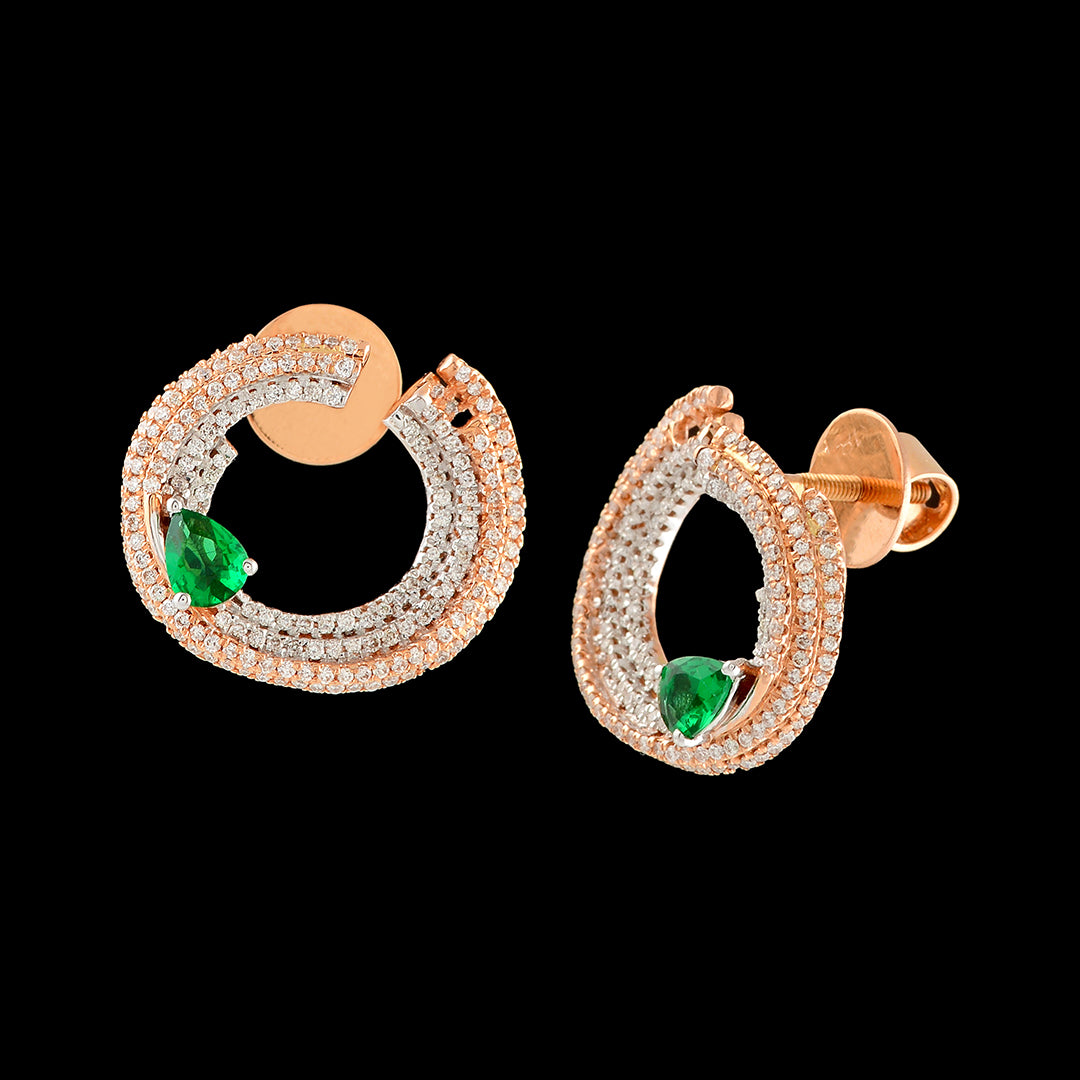 Open Curve Diamond Earrings - Krishna Jewellers Pearls and Gems