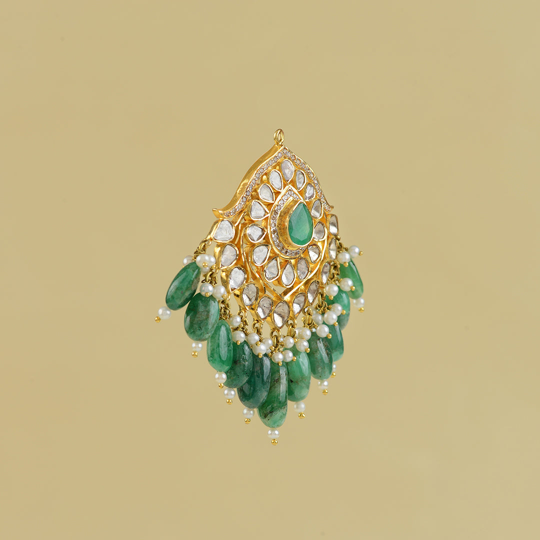 18k Gold Polki Mangtika - Krishna Jewellers Pearls and Gems