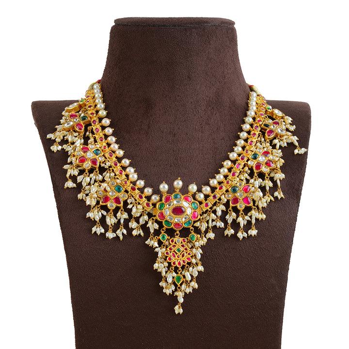 22k Gold Kundan Guttapusalu Necklace - Krishna Jewellers Pearls and Gems