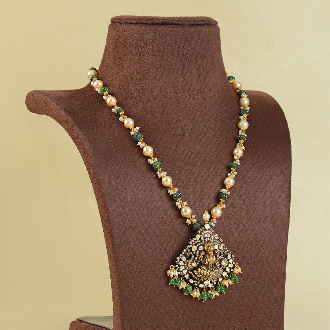 18k Victorian Gold Polki Necklace - Krishna Jewellers Pearls and Gems